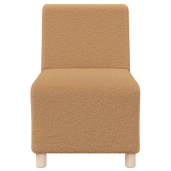 Sofa Fotel Beżowy 55 cm Kręcona Tkanina Wełniana