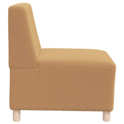 Sofa Fotel Beżowy 55 cm Kręcona Tkanina Wełniana