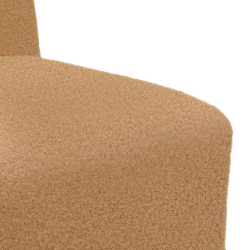 Sofa Fotel Beżowy 55 cm Kręcona Tkanina Wełniana