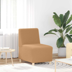 Sofa Fotel Beżowy 55 cm Kręcona Tkanina Wełniana
