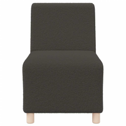 Sofa Fotel Ciemnoszary 55 cm Kręcona Tkanina Wełniana
