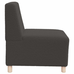 Sofa Fotel Ciemnoszary 55 cm Kręcona Tkanina Wełniana