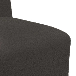 Sofa Fotel Ciemnoszary 55 cm Kręcona Tkanina Wełniana