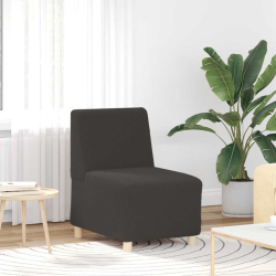 Sofa Fotel Ciemnoszary 55 cm Kręcona Tkanina Wełniana