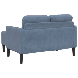 Sofa 2-osobowa z leżanką w kształcie litery L, niebieska