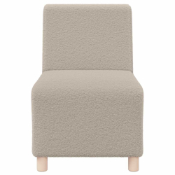 Sofa Fotel Jasnoszary 55 cm Kręcona Tkanina Wełniana