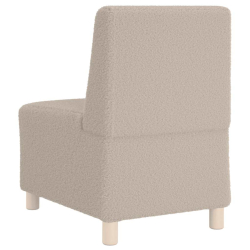 Sofa Fotel Jasnoszary 55 cm Kręcona Tkanina Wełniana