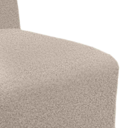 Sofa Fotel Jasnoszary 55 cm Kręcona Tkanina Wełniana