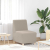 Sofa Fotel Jasnoszary 55 cm Kręcona Tkanina Wełniana