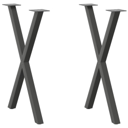 Nogi do stołu jadalnego, 2 szt., antracyt, 50x(72-73) cm, stal