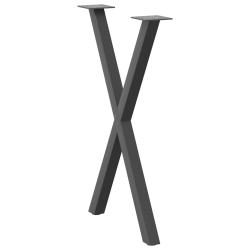 Nogi do stołu jadalnego, 2 szt., antracyt, 50x(72-73) cm, stal