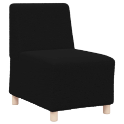 Sofa Fotel Czarny 55 cm Kręcona Tkanina Wełniana