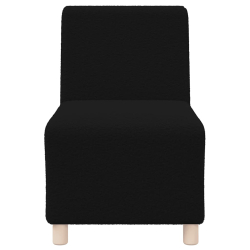 Sofa Fotel Czarny 55 cm Kręcona Tkanina Wełniana