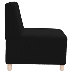Sofa Fotel Czarny 55 cm Kręcona Tkanina Wełniana