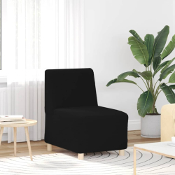 Sofa Fotel Czarny 55 cm Kręcona Tkanina Wełniana