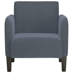 Sofa Fotel z Podłokietnikami Ciemnoszary 54 cm Aksamit