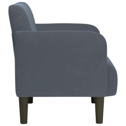 Sofa Fotel z Podłokietnikami Ciemnoszary 54 cm Aksamit