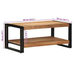 Stolik kawowy 90x50x38 cm Drewno lite Akacja