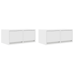 Szafki RTV 2 szt. Białe 60x31x25,5 cm Drewno klejone