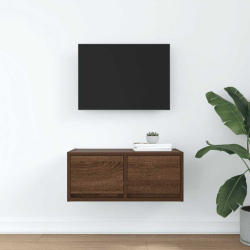 Szafka RTV Brązowy Dąb 60x31x25,5 cm Drewno klejone