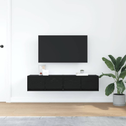 Szafki RTV 2 szt. Dąb czarny 60x31x25,5 cm Drewno klejone