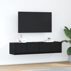 Szafki RTV 2 szt. Dąb czarny 60x31x25,5 cm Drewno klejone