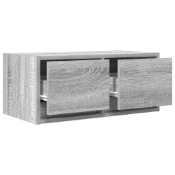 Szafka RTV Szara Sonoma 60x31x25,5 cm Drewno klejone