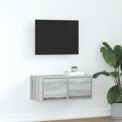 Szafka RTV Szara Sonoma 60x31x25,5 cm Drewno klejone