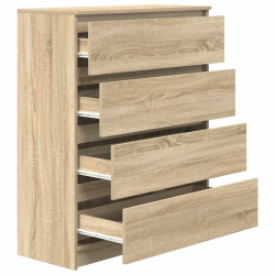 Komoda Sonoma Oak 80x35x99 cm Drewno klejone