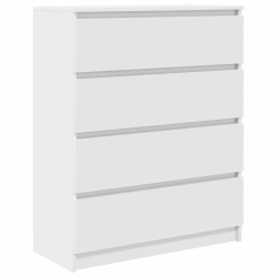 Komoda Biała 80x35x99 cm Drewno klejone