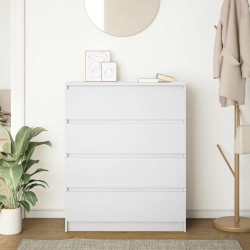 Komoda Biała 80x35x99 cm Drewno klejone
