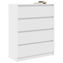 Komoda Biała 80x35x99 cm Drewno klejone