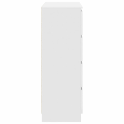 Komoda Biała 80x35x99 cm Drewno klejone