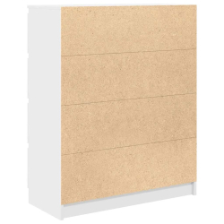 Komoda Biała 80x35x99 cm Drewno klejone