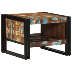 Stolik kawowy wielokolorowy 50x50x38 cm lite drewno odzyskane