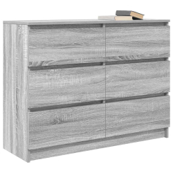 Komoda, szary dąb sonoma, 100x35x76 cm, materiał drewnopochodny