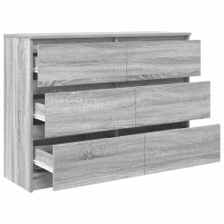 Komoda, szary dąb sonoma, 100x35x76 cm, materiał drewnopochodny