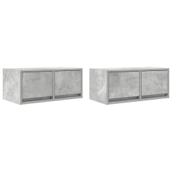 Szafki RTV 2 szt. Beton Szary 60x31x25,5 cm Drewno klejone