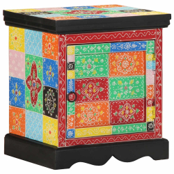 Szafka nocna 2 szt. Wielokolorowa 40x35x45 cm Drewno lite Mango