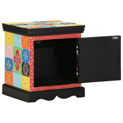 Szafka nocna 2 szt. Wielokolorowa 40x35x45 cm Drewno lite Mango