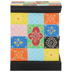 Szafka nocna 2 szt. Wielokolorowa 40x35x45 cm Drewno lite Mango