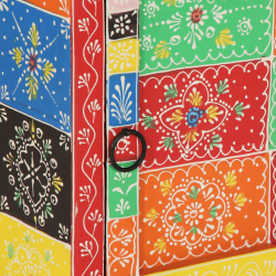 Szafka nocna 2 szt. Wielokolorowa 40x35x45 cm Drewno lite Mango