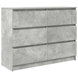 Komoda Betonowa Szara 100x35x76 cm Drewno klejone