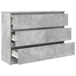 Komoda Betonowa Szara 100x35x76 cm Drewno klejone
