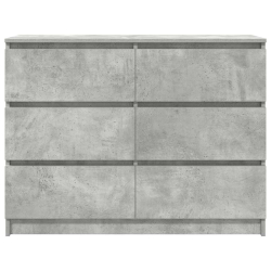 Komoda Betonowa Szara 100x35x76 cm Drewno klejone