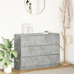 Komoda Betonowa Szara 100x35x76 cm Drewno klejone