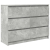 Komoda Betonowa Szara 100x35x76 cm Drewno klejone