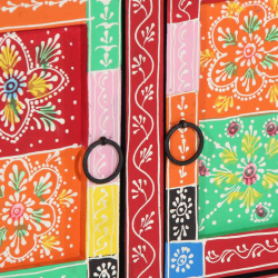 Stolik kawowy wielokolorowy 90x50x40 cm lite drewno mango