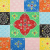 Stolik kawowy wielokolorowy 90x50x40 cm lite drewno mango