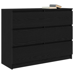 Komoda Czarny Dąb 100x35x76 cm Drewno klejone
